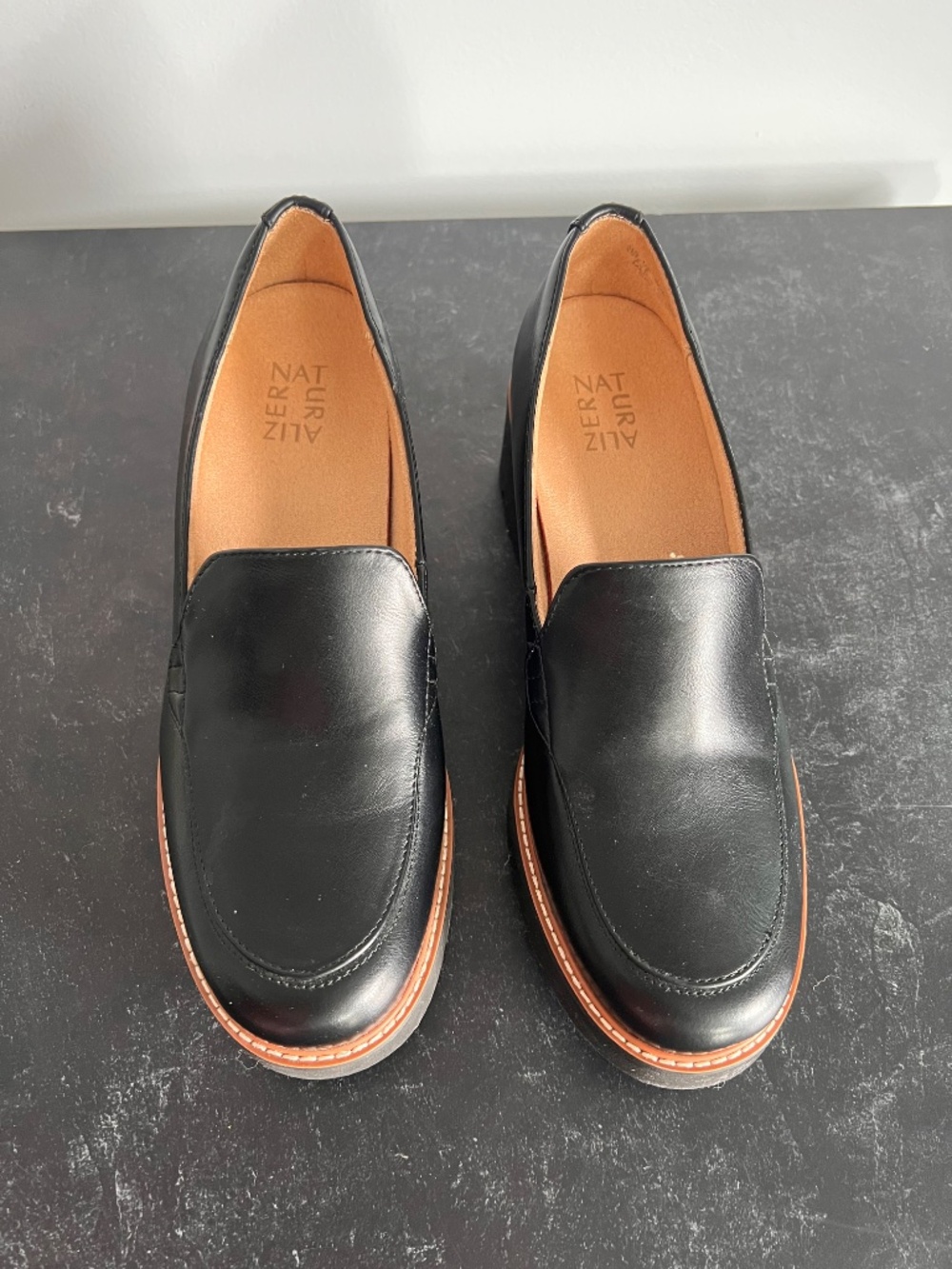Naturalizer Black Cabaret Lug Sole Loafers